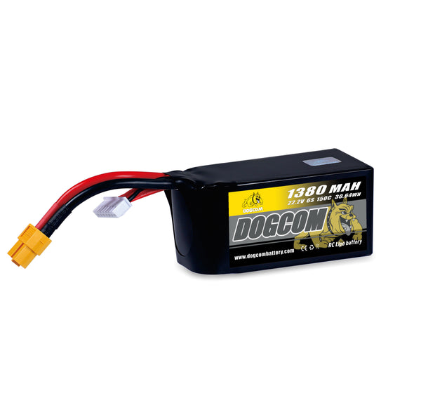 DOGCOM 1380mAh 6S 150C 22.2V FPV LiPO Battery XT60 [DG]